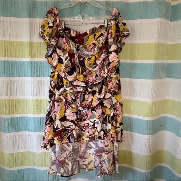 Torrid Mini Challis Off Shoulder Hi-Low Skirt Set Size 5X - Picture 3 of 13